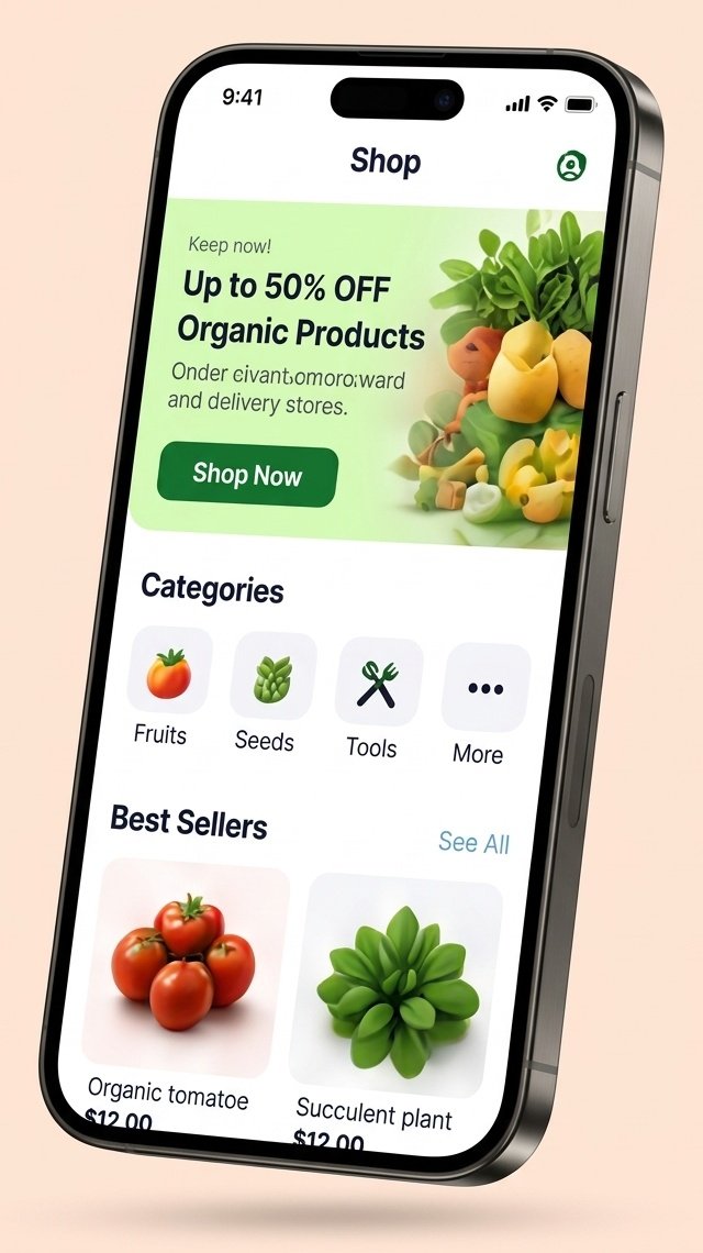 E-commerce mobile app mockup